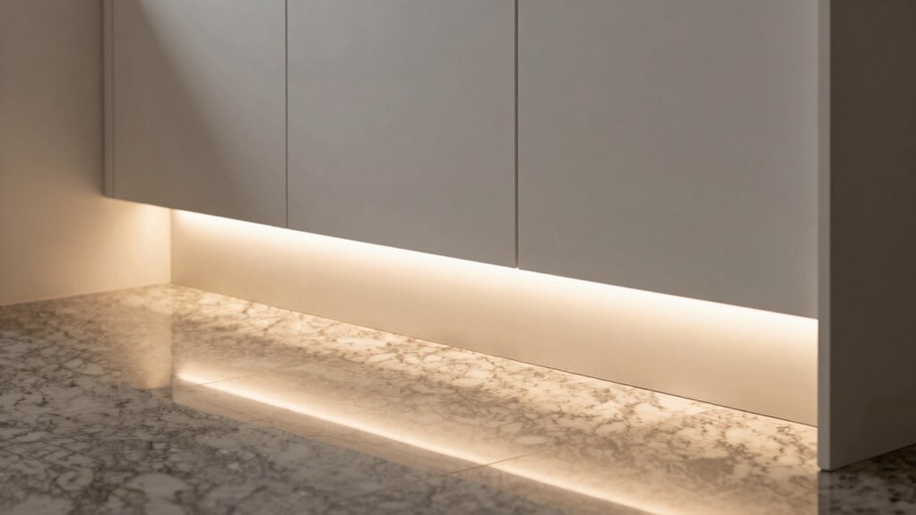 nighttime under cabinet lighting