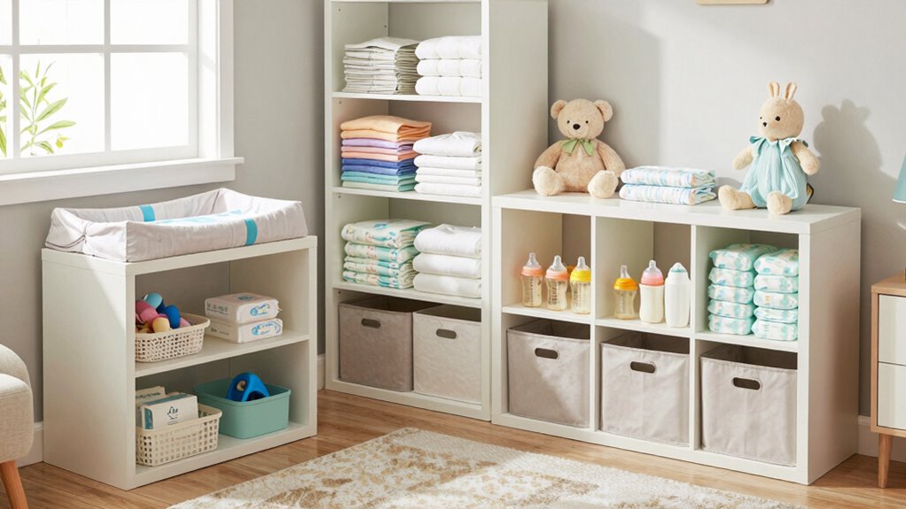 organized baby essentials storage