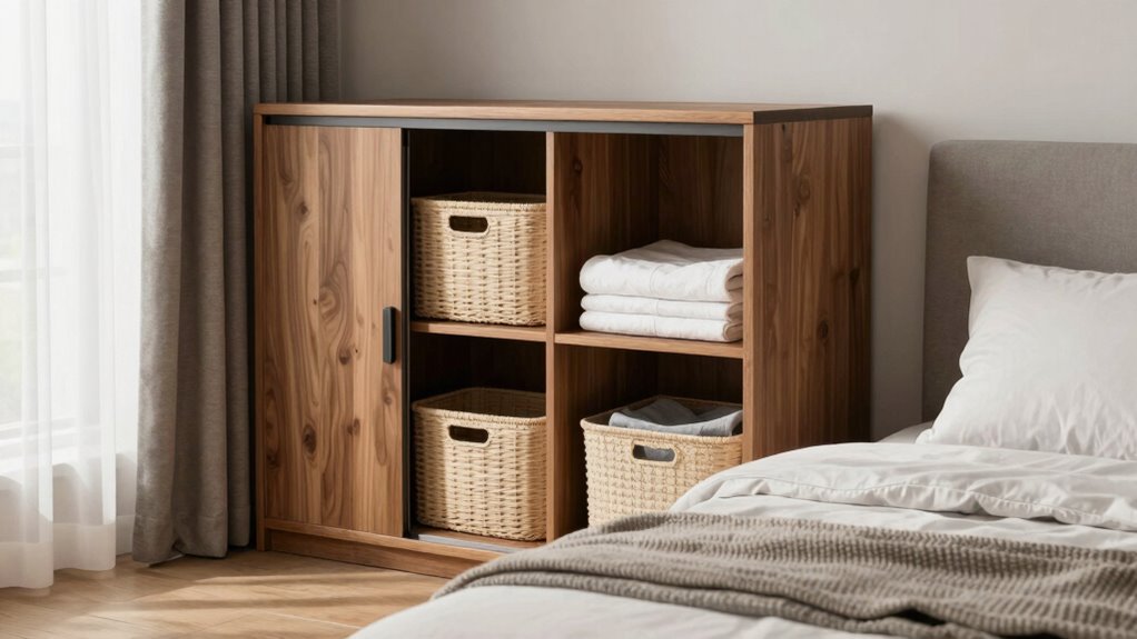 stylish practical bedroom storage