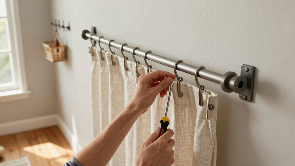 I’m Putting a Curtain Rod on My Entryway Wall (It’s a Smart Storage Trick!)