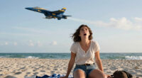 Florida beachgoers scream as Navy’s elite Blue Angels buzz them in ‘low altitude’ flight