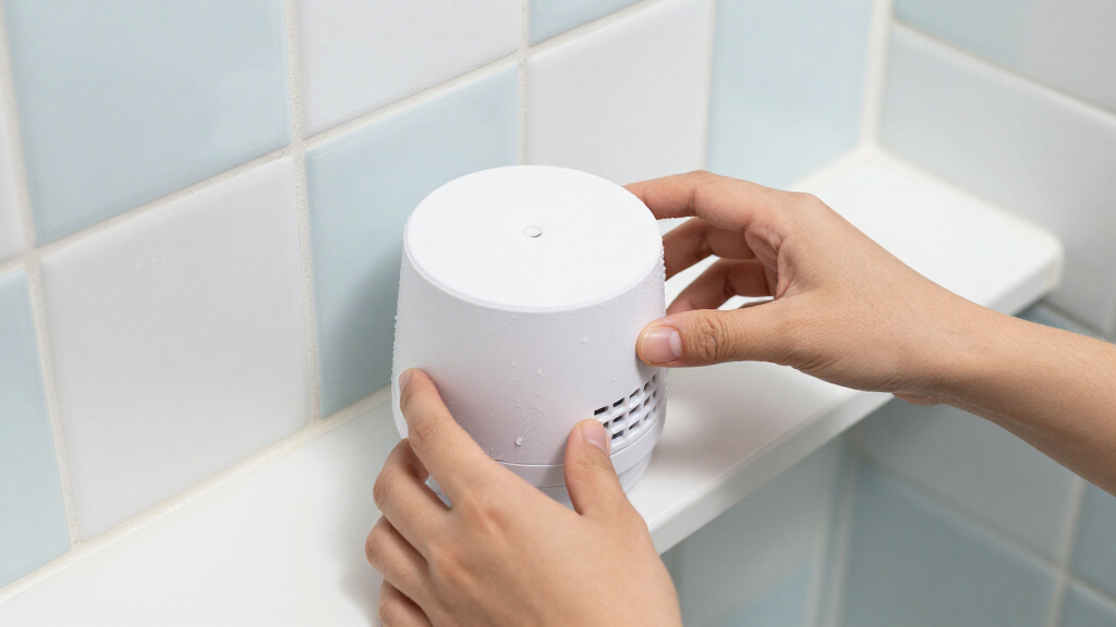 I Put This Mini Dehumidifier In My Bathroom, And It Made It So Much Cooler