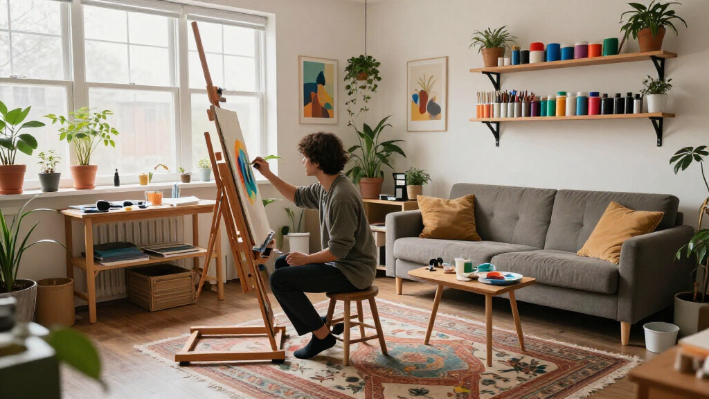 This 500-Square-Foot Studio Doubles As An Artist's Home And Workspace
