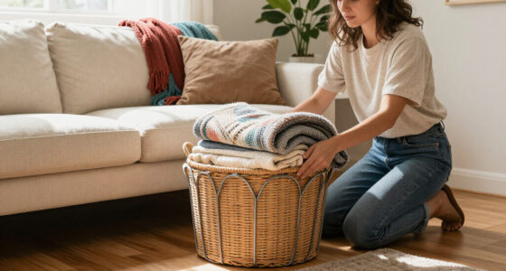 I Used A Pot Lid Organizer To Store My Blankets, And It’s Brilliant