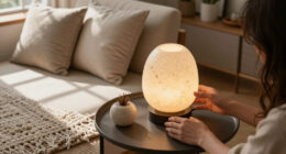 Walmart's New $25 Travertine-Look Lamp Looks Shockingly High-End