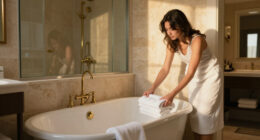 A Clever Layout Turned This Awkward-shaped Room Into A Luxe Hotel-style Bathroom
